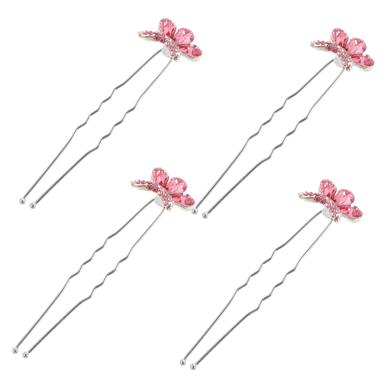 

4 Pcs Hair Dryer Hairpin Jewelry Miss Clip Navy Rhinestones Small Bridesmaid Clips