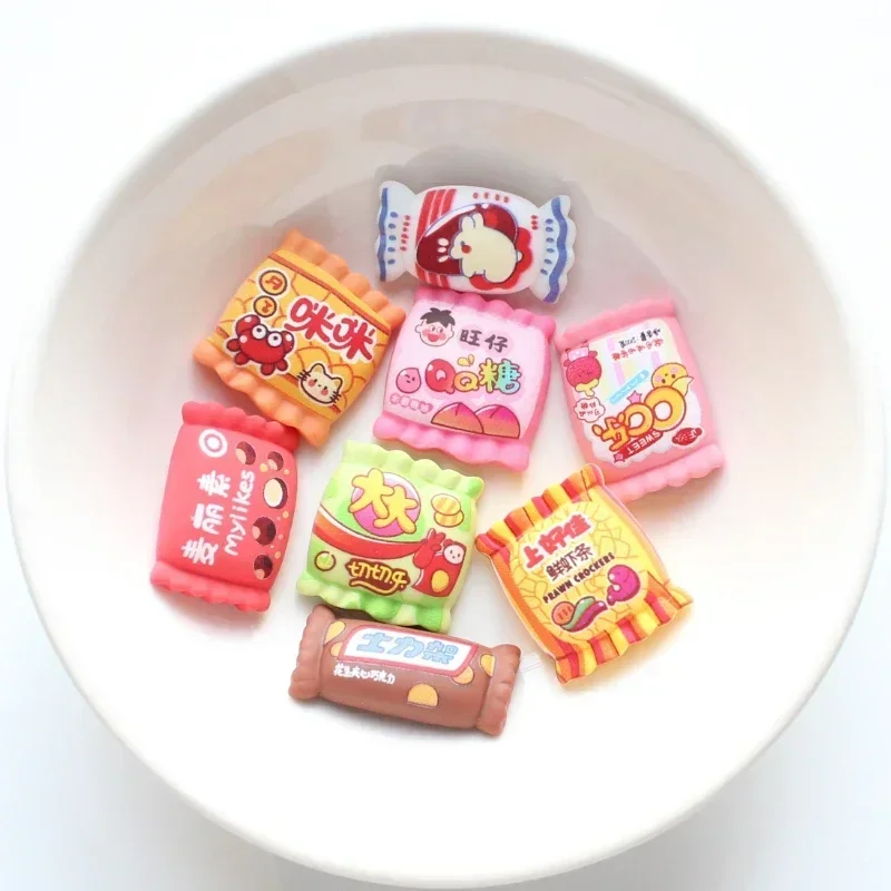 10pcs Mini Chocolate Candy Cute Candy Resin Food Flatback Scrapbooking DIY Handmade Phone Hairpin Embellishment Craft Wholesale