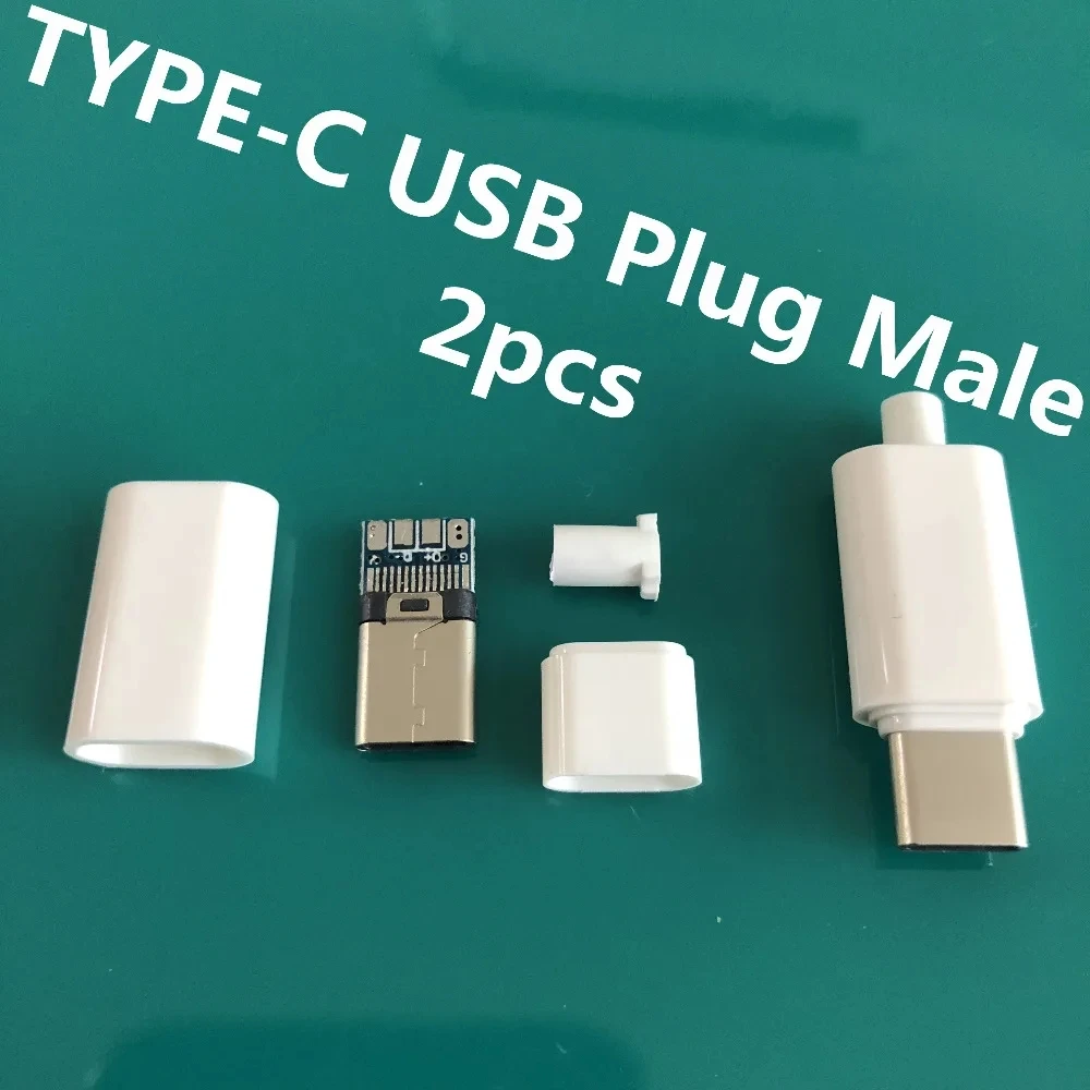 2pcs/pack YT2156Y Type-c DIY Assembled USB Pulg Male Connector Charging Cable Parts Free Russia Shipping