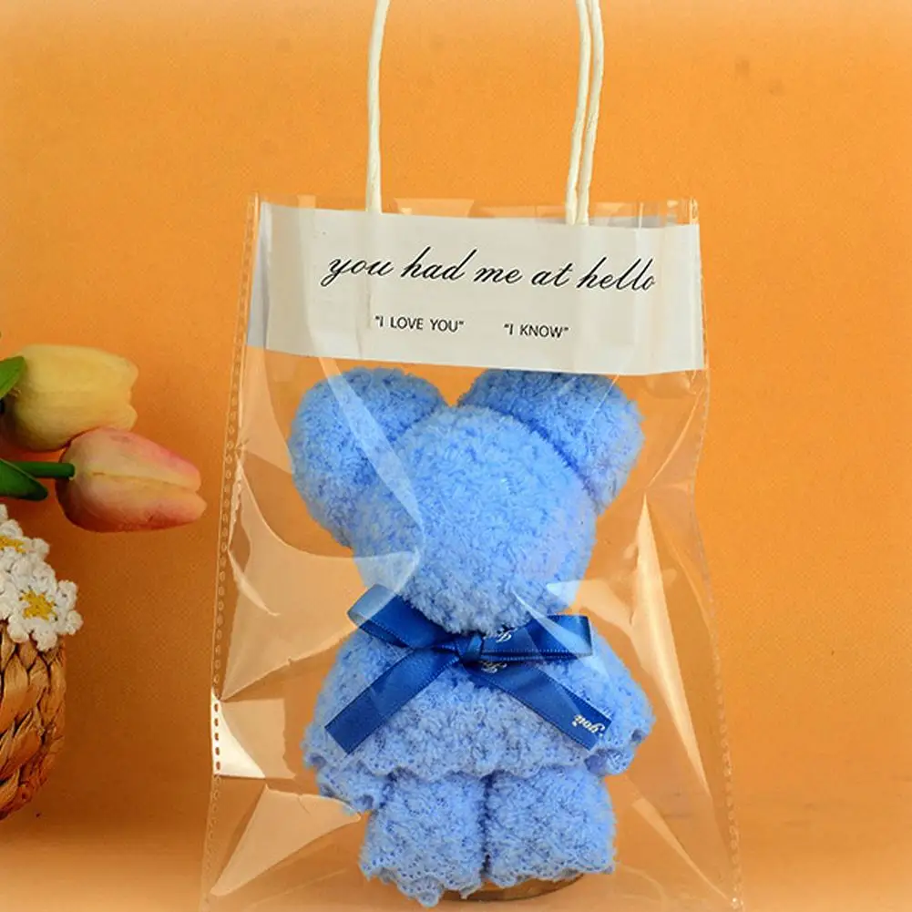 1 pezzo di cartone animato simpatico orso asciugamano regalo con custodia trasparente perfetto per matrimoni compleanni festa della mamma bomboniere natalizie