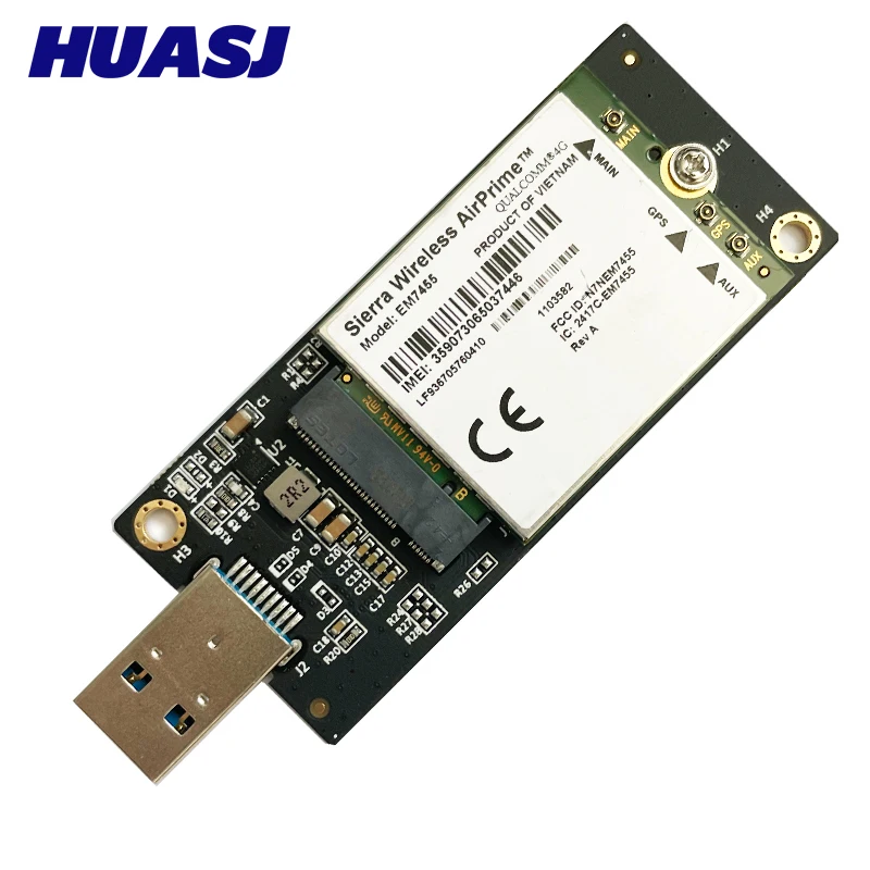 Huasj WWAN Sierra Wireless EM7455 1103582  FDD/TDD LTE Cat6 NGFF M.2 4G MODULE 4G CARD 300Mbps For Laptop and 4G router