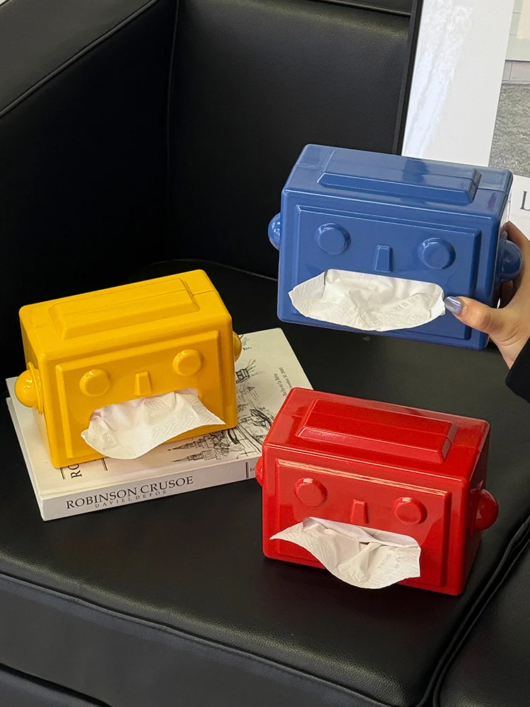 Kreative Roboter-Taschentuchbox Aufbewahrung Serviettenhalter Papierbox Dekoration Desktop-Taschentuchhalter Küchen-Taschentuchbox Geschenk für Freunde – Detail 3