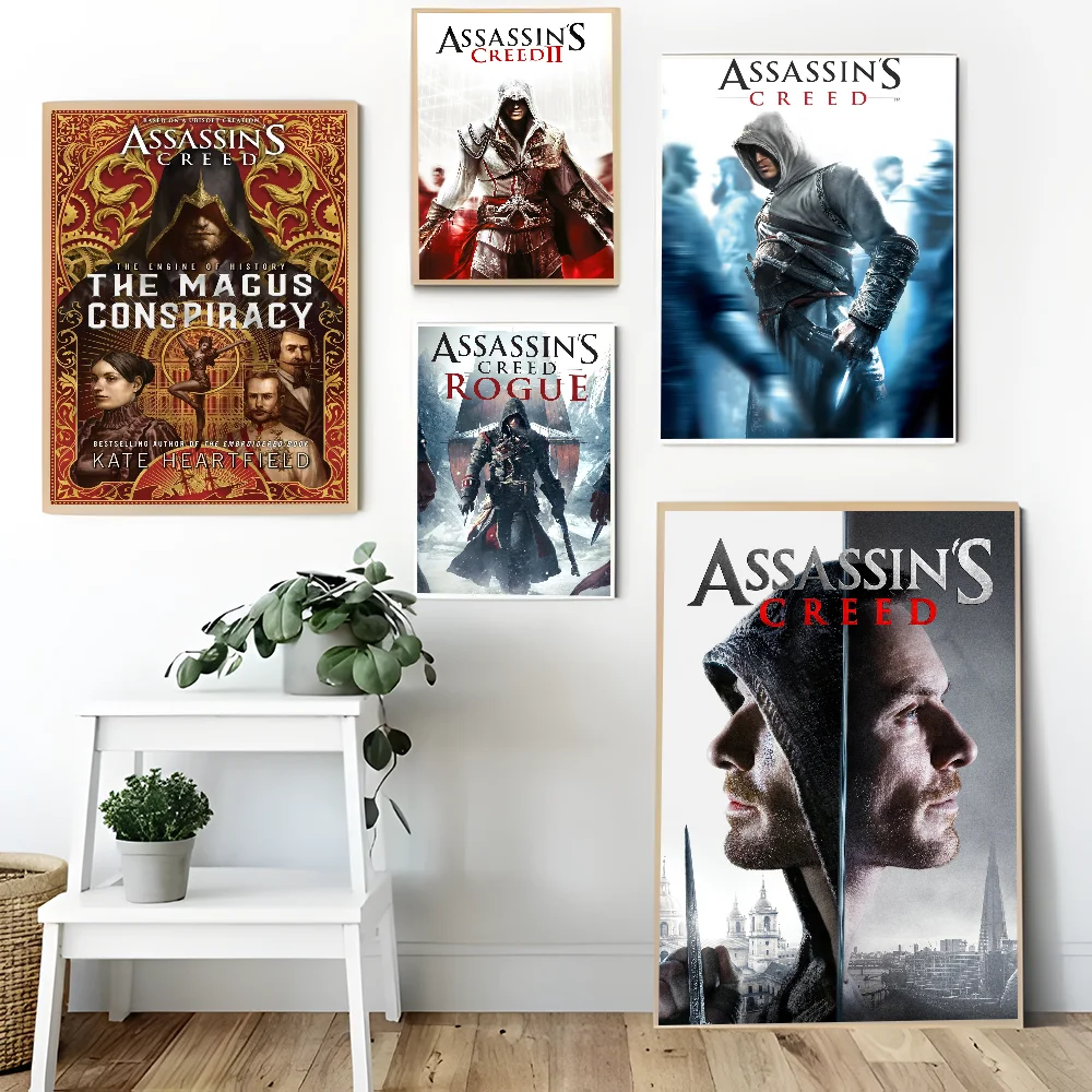 A-Assassins Creed Classic Vintage Posters Whitepaper Prints Posters Artwork Kawaii Room Decor