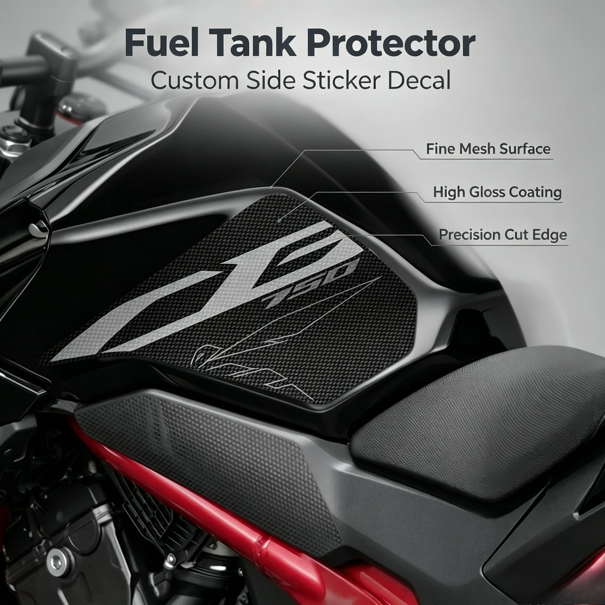 Motorcycle Side Tank Pad Protection Knee Grip Mat for HONDA CB750 2023-2026