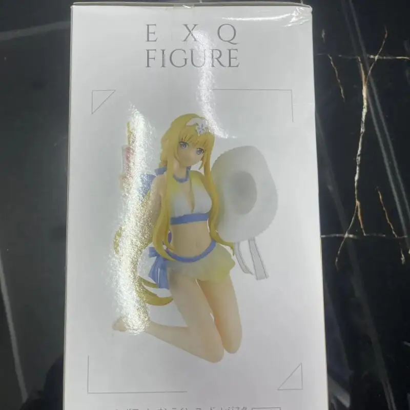 Bandai Japanese Alice From Sword Art Online Swimsuit Kneeling Pose PVC Figure For Anime Fans Display EXQ Prize Collection