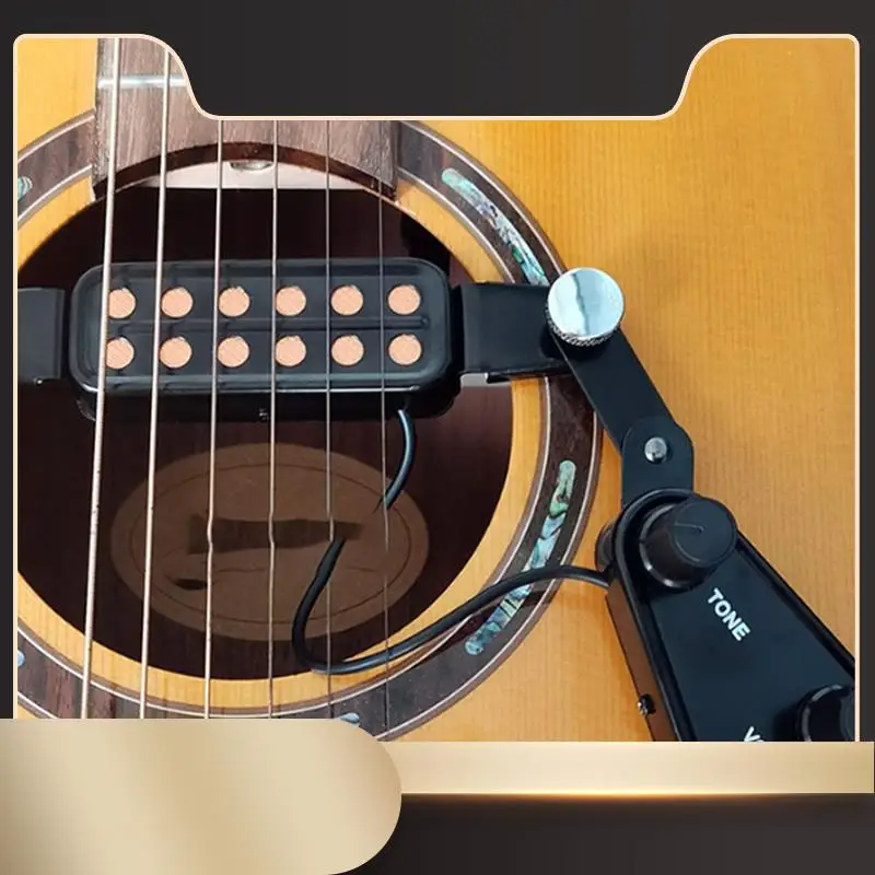 

12-Hole P-011 Acoustic Guitar Sound Hole Pickup Magnetic Transducer With Tone Volume Controller Audio Cable-N36R