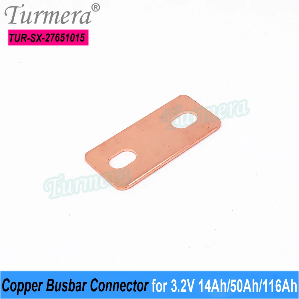 Turmera 12V 48V Busbar Lifepo4 Battery Copper Connecter Hole to Hole 27mm 1.5mm 300A Use in 3.2V 14Ah 50Ah 118Ah Lifepo4 Battery