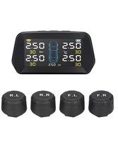 Car TPMS Tire Pressure Monitoring System Solar Charging HD Digital LCD Display Auto Alarms Wireless External Sensors TPMS 6bar