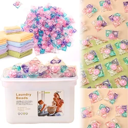 50Pcs 5 in 1 Laundry Cleaning Washing Capsules Laundry Detergent Soap Box Laundry Aroma Liquid Capsule Ball for Home Dormitory