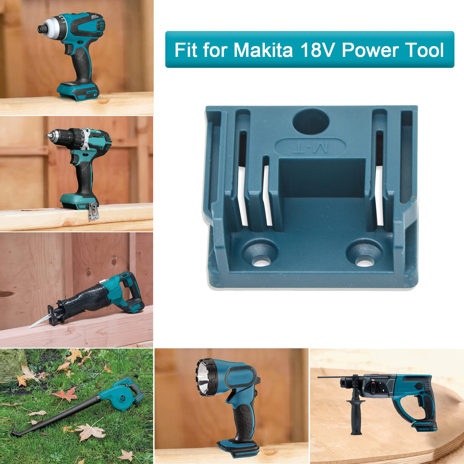 Fit for Makita 18V Li-ion Drill Tools Holder Dock Hanger with 20 Screws(cyan-blue, No Tool) Tools Drill Mount Holder