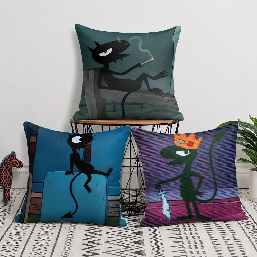 D-Disenchantment Luci Devil Cushion Cover Double-Sided Plush Sofa Cushion Covers Organic Breathable Invisible Zipper