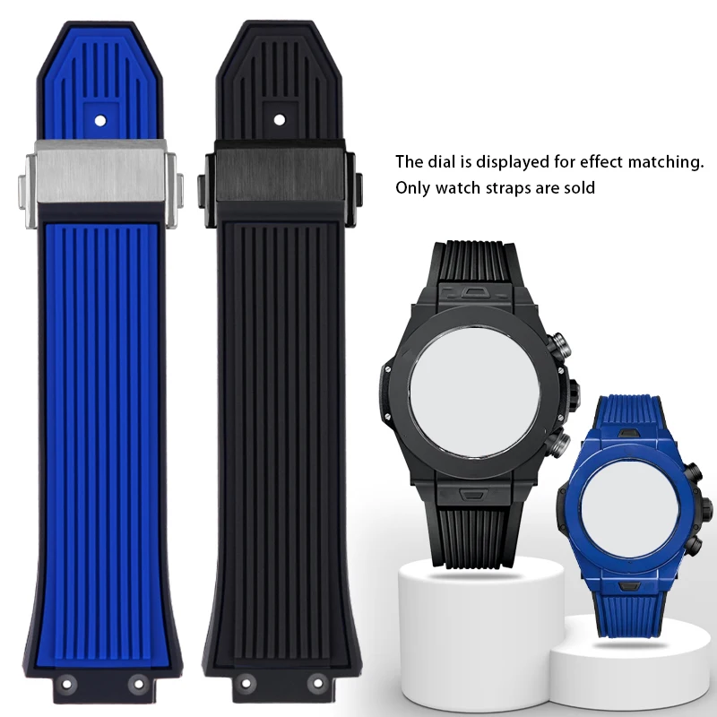 For Hublot Yuki Big Bang Series 441 Waterproof Sweat-Proof Raised Mouth Watchband Accessories 27x17mm Silicone Watch Strap Men