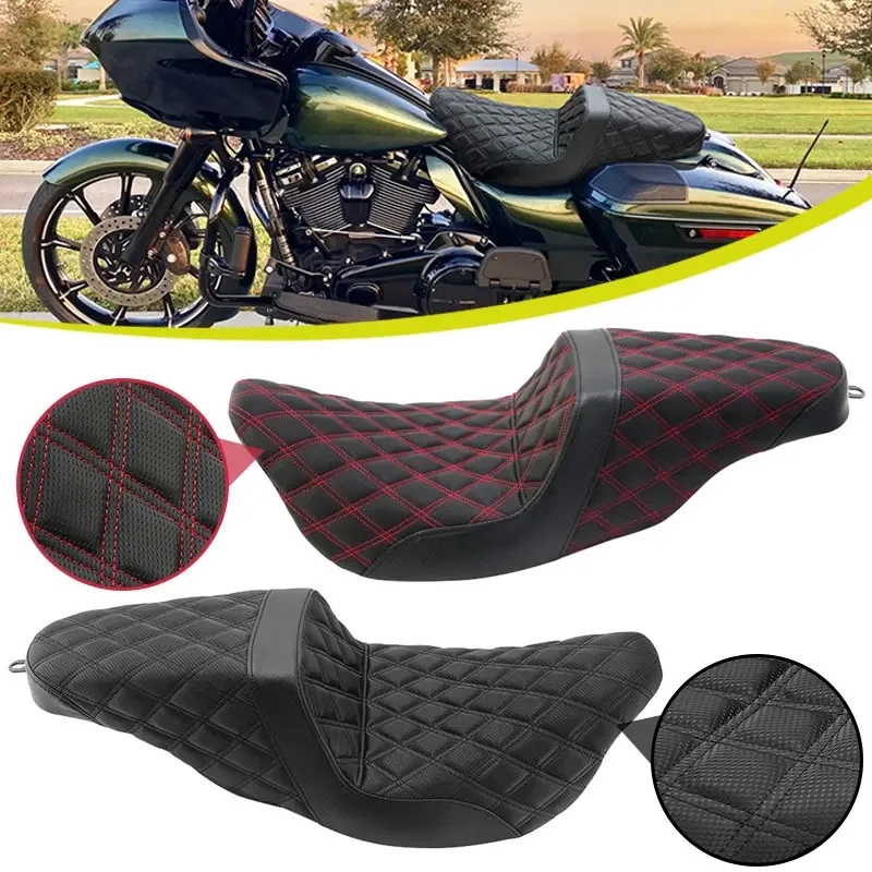 

Motorcycle Two-Up Seat Front Rear Driver Passenger Cushions Seat For Harley Touring Electra Street Glide Road King FLTRX 2009-23