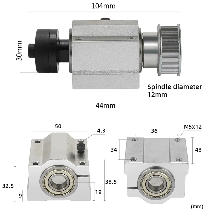 High Precision Table Saw Spindle Assembly Woodworking Spindle 70XL-250XL Belt Household Small Grinding Machine Accessories
