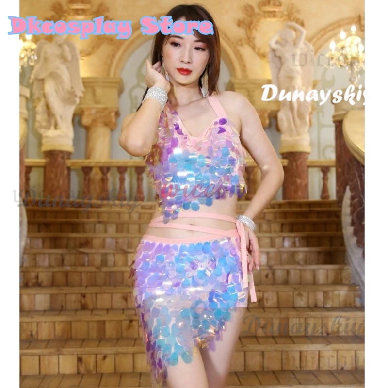 女性のためのベリーダンス衣装,ステージコスチューム,トップとスカート,大人のステージパフォーマンス,ワークスーツ,練習服