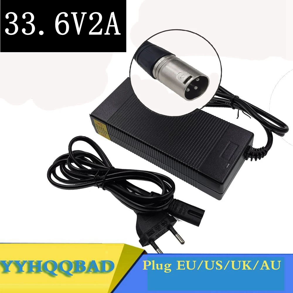 

New 33.6V 2A Smart Battery Charger For 8S 28.8V 29.6V Lithium Li-ion Battery XLRM Connector