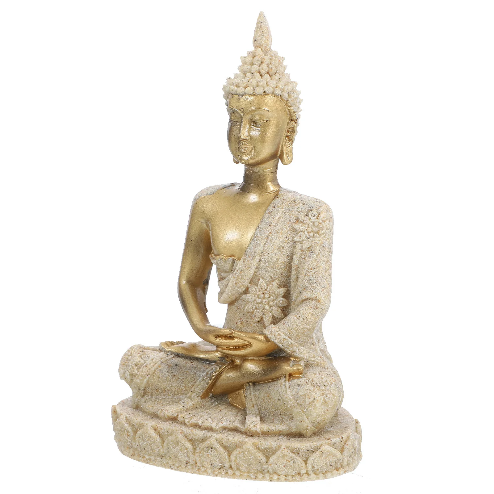 

Buddha Resin Statue Meditation Sculpture Indoor Small Desktop Decor Zen Buddha Table Sculpture Good Luck Statue