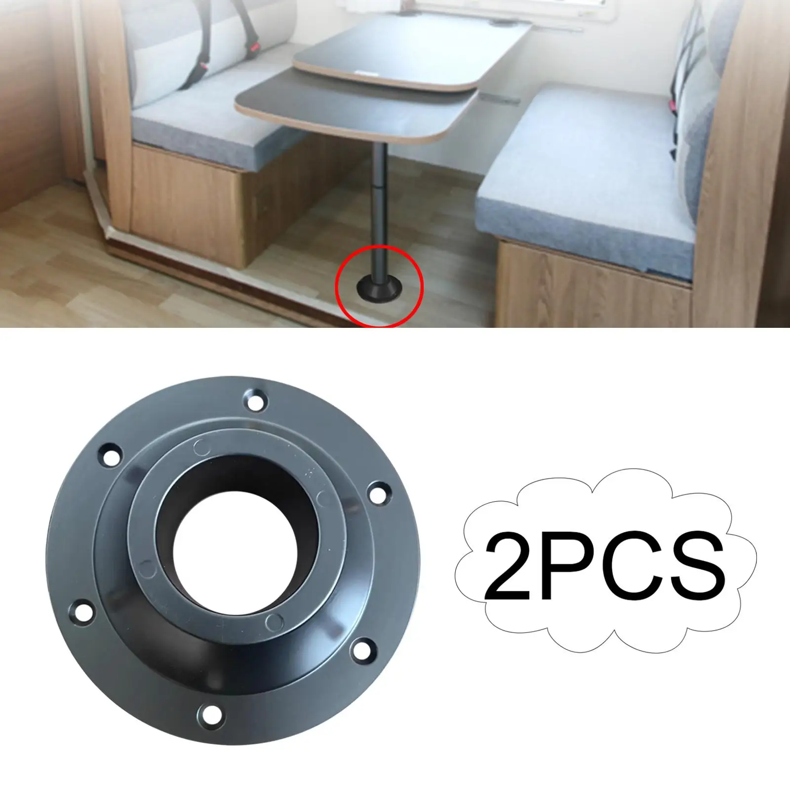 

2x основание стола для автофургона, круглая профессиональная черная металлическая сменная основа стола заподлицо