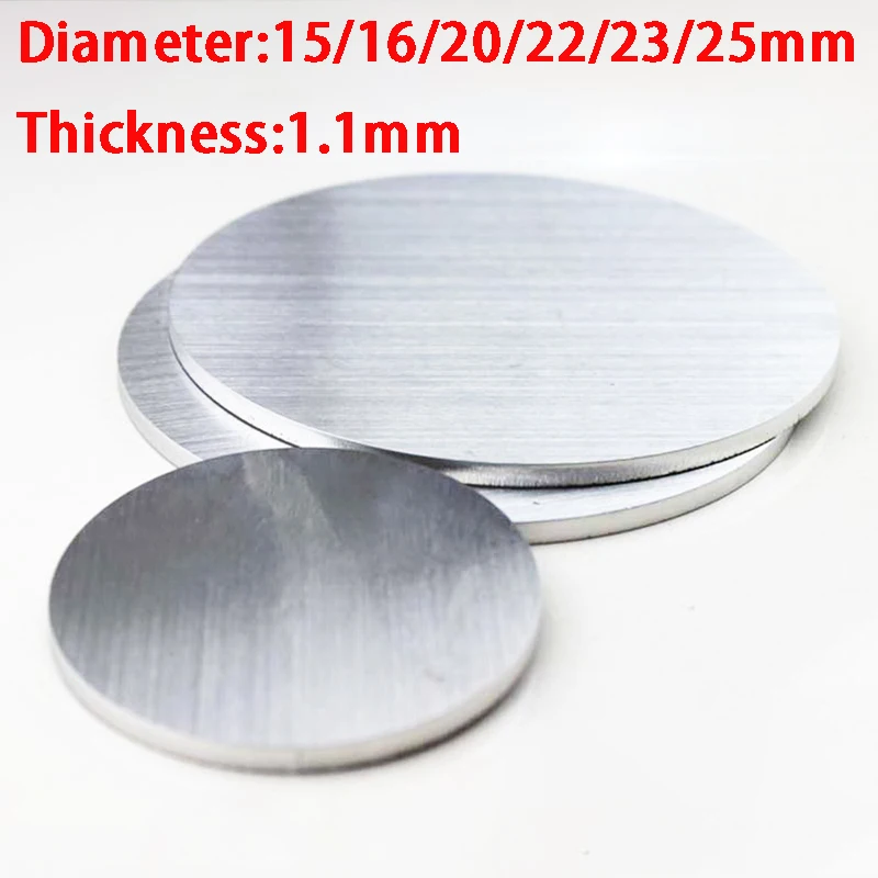 316 Stainless Steel Round Plate Flat Gasket Circular Plate Disc Round Spacer Disk Sheet Diameter 15/16/20/22/23/25mm Thick 1.1mm