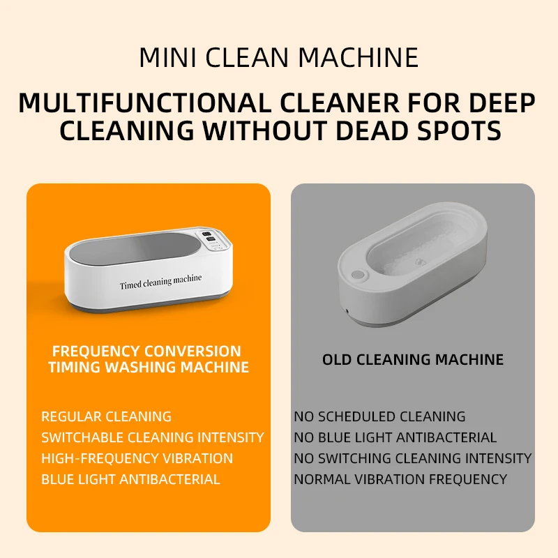 Xiaomi MIJIA Ultrasonic Glasses Cleaner 50KHz Contact Lens Cleaner Household Timer Jewelry Toothbrush Cleaner Brush Dentures New