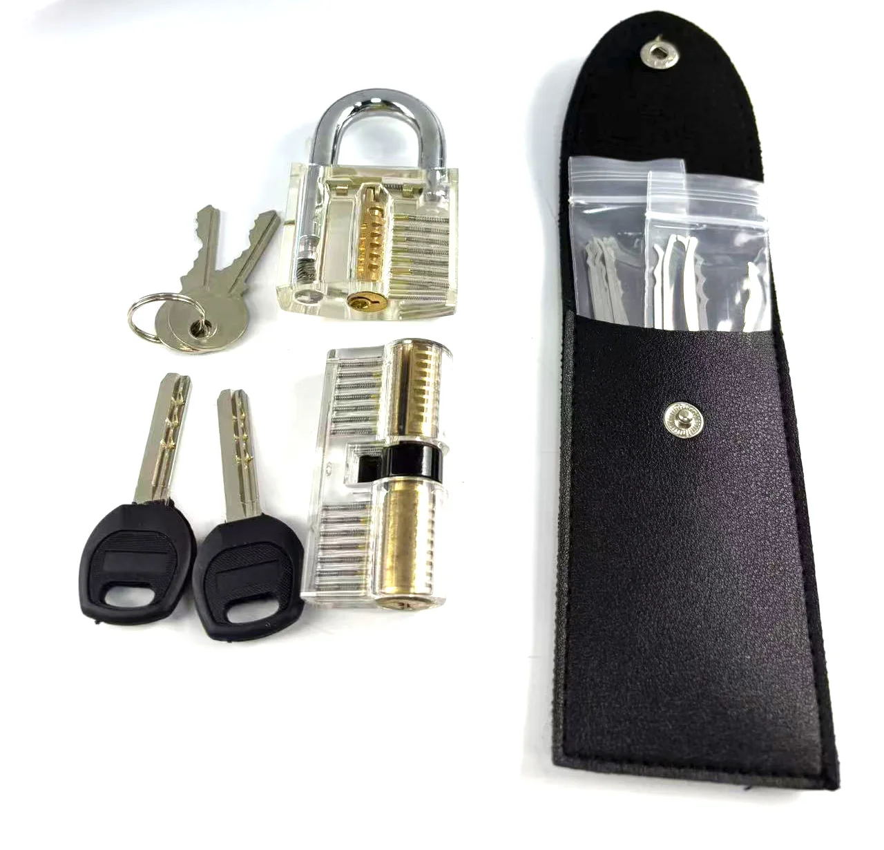 

2025 New 18pcs Lockpick Stainless Steel Tools with 2pcs Transparent Locks,Beginner and Locksmith Pick Lock Training Kit