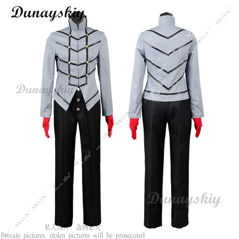 Amamiya Ren Anime Joker Cosplay Volledige Set Van Kleding Pruiken Handschoenmasker Zwarte Overjas Uniform Cosplay Game Regen Paleis Lotus