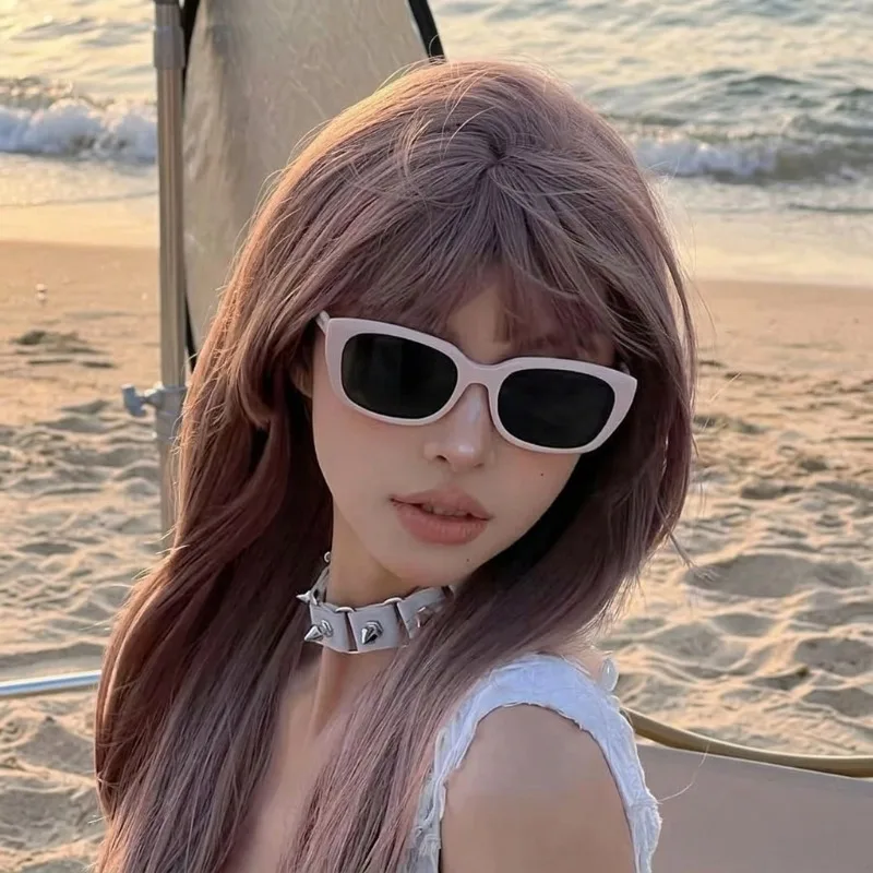 

New Stylish Pink Sunglasses for Women Korean Fashion Design Elegant Streetwear Women's Sunglasses UV Protection Polarized
