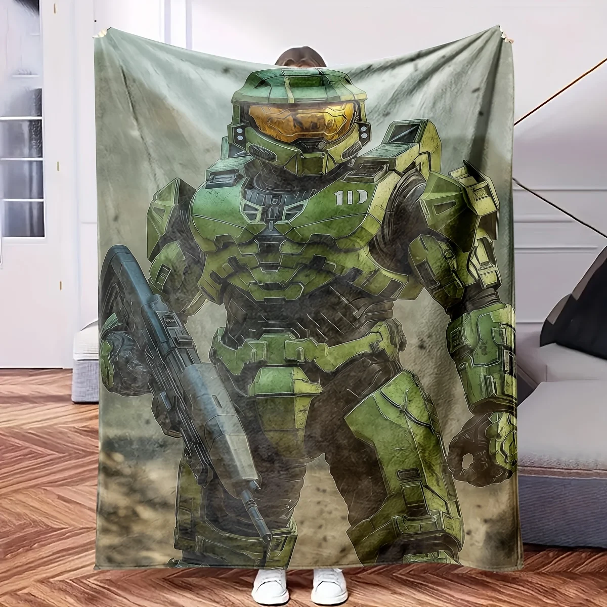 Epic Comic Book Soldier Blanket Throw  Sci-Fi Gaming Decor Cozy Bed Blanket 150x230cm Giant Gift