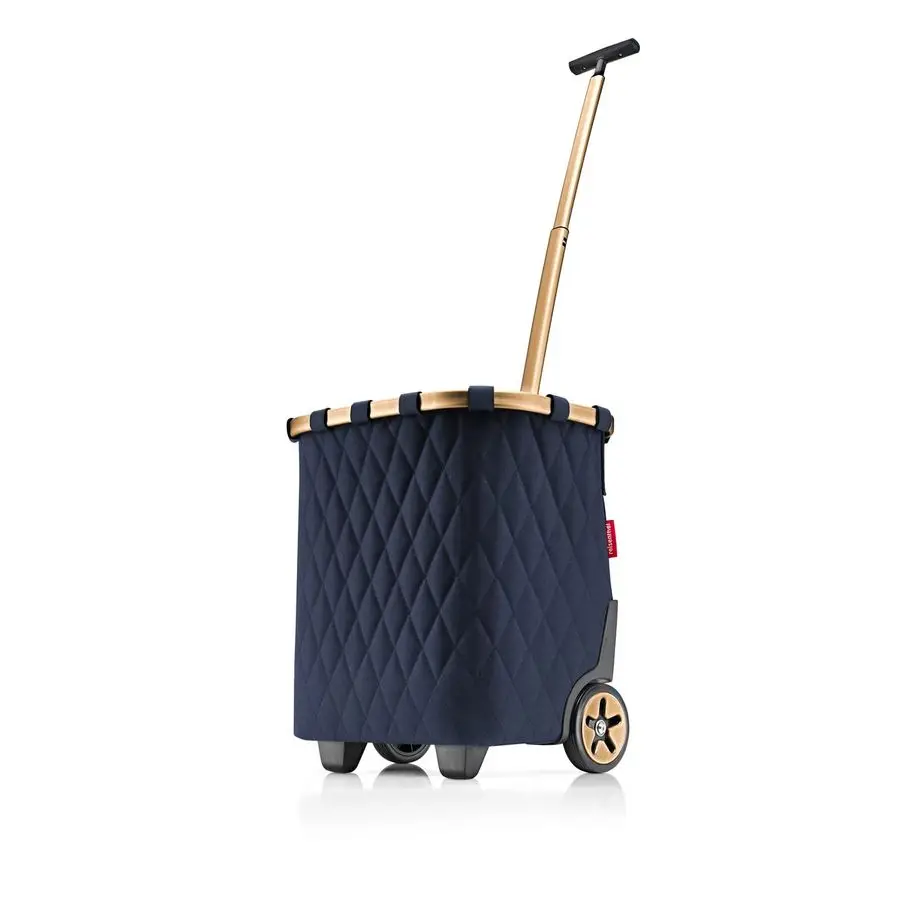 

carrycruiser Rhombus Midnight Gold Portable Shopping Trolley with Sturdy Aluminum Frame, Shoulder Strap and Removable mesh Inner