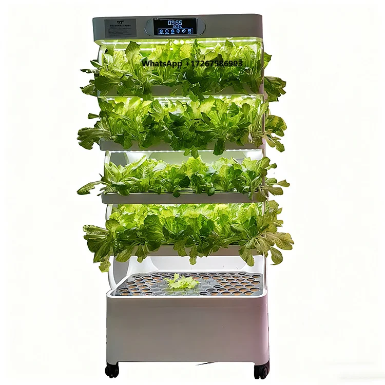 Smart Vertical Hydroponic Tower System - Automated Indoor Vegetable Growing Machine with LED Grow Lights for Home Garden