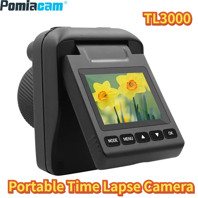 

Portable Time Lapse Camera TL3000 Screen 90° Rotation Low-light Full Color 2.0"Display 4K Video Built-in 3000mAh Battery