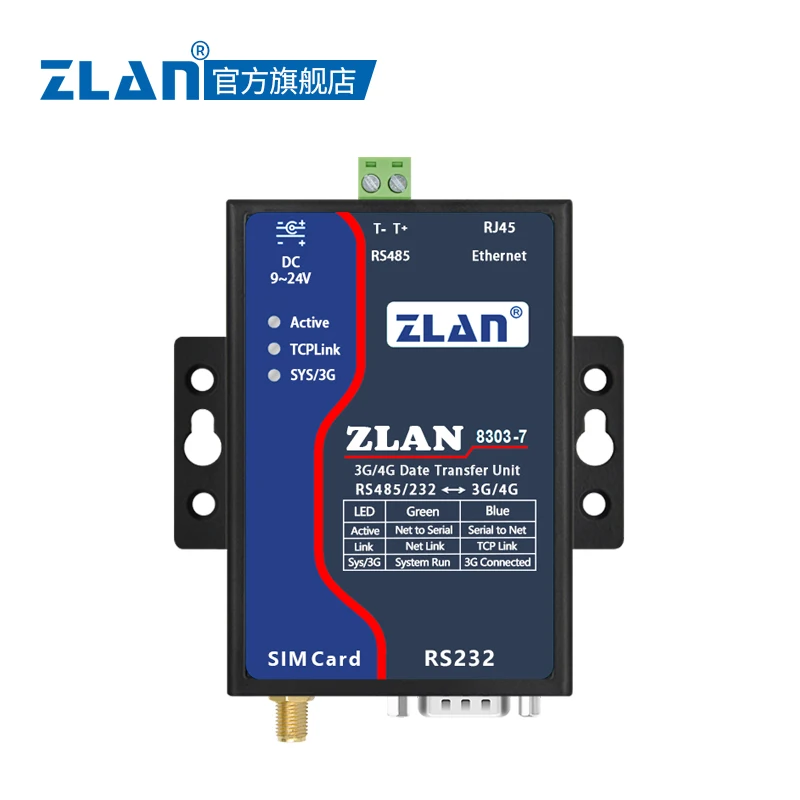 RS485/232 to 2G/3G/4G Modbus gateway multi-host 4G converter ZLAN8303-7