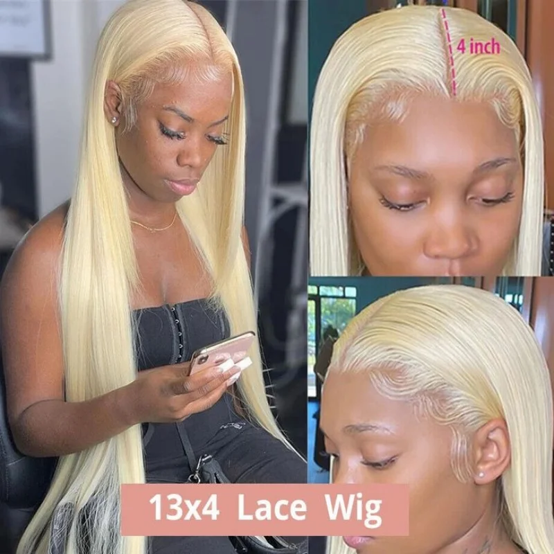 Honey Blonde 613 Lace Frontal Wig 100% Human Hair Women Wig 13x4 Lace Front Human Hair Wig 28 30 Inch Straight Lace Frontal Wig