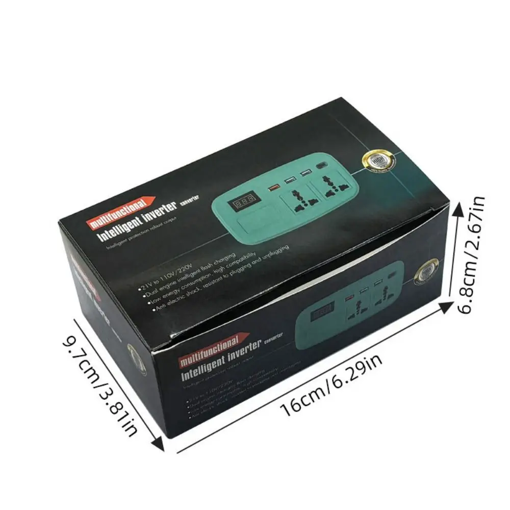 Compact Lithium Battery Inverter DC 21V To 220V with 4 USB Ports Battery Inverter Multifunction Smart Inverter Adapter