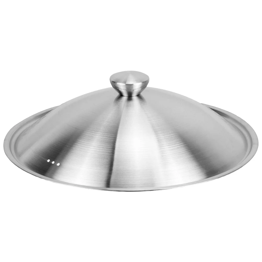 

1Pcs Thickened Pot Cover Stainless Steel Anti-Scald Cooking Tool Circular Vent Hole for Soup Pots Woks Frying Pans