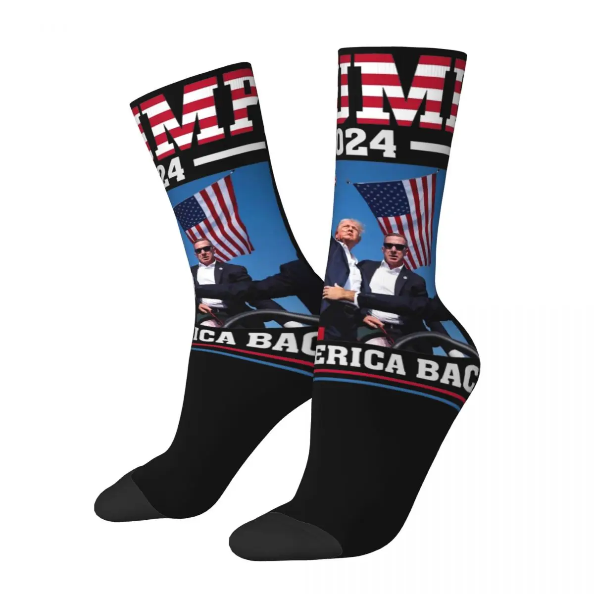 Unstopable Fight Trump 2024 Design Theme Dress Socks for Women Breathable Print Socks