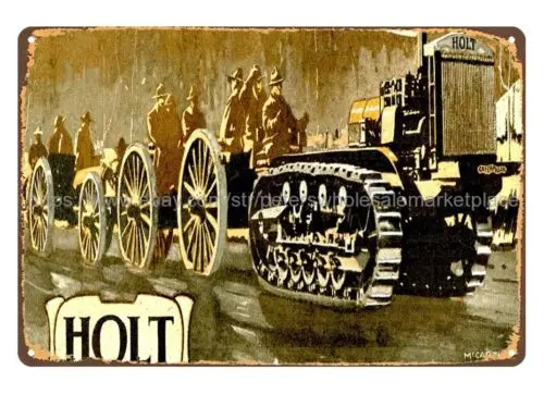 old brew pub decor 1918 Holt Tractor farm machinery metal tin sign