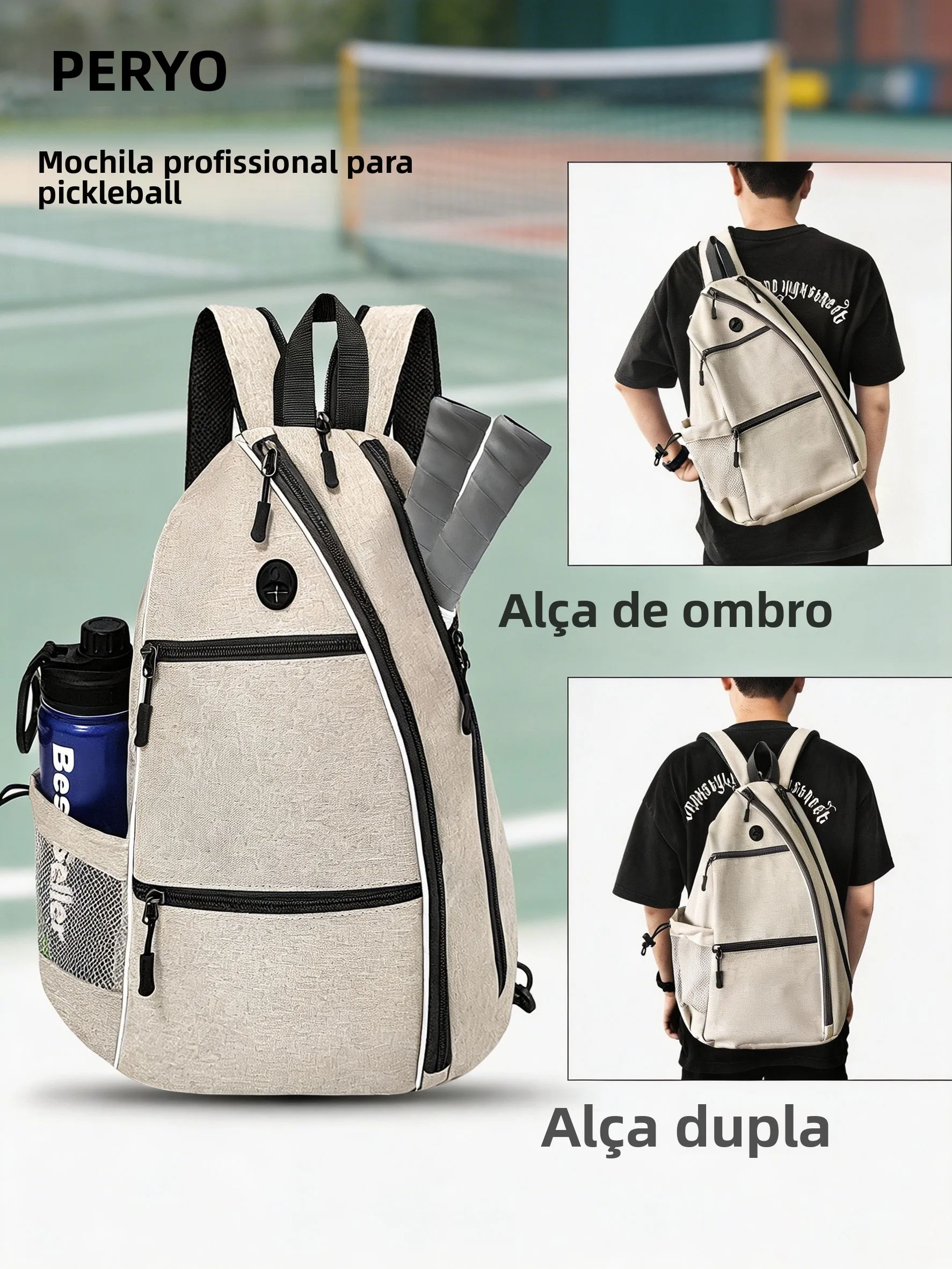 プロフェッショナルピークバドミントンラケットテニスバッグアウトドアレジャースポーツバックパックシングルショルダークロスボディバッグ男性と女性用