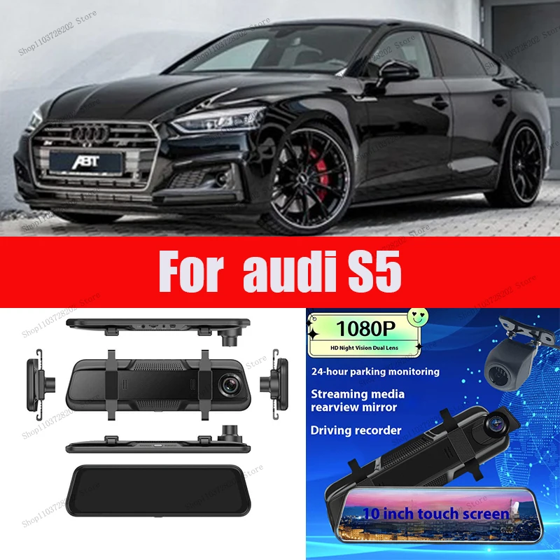 

For audi S5 4K WIFI GPS Car Dvr Mirror Dash Cam Dual Lens Dashcam Drive Recorder Stream RearView Mirror IPS Screen Camera