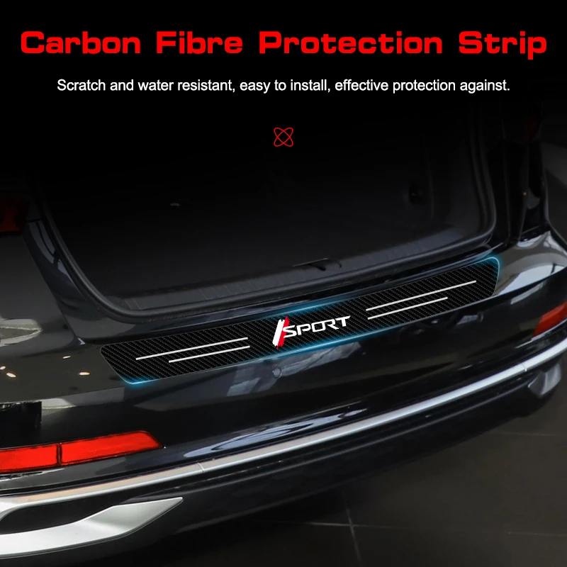1/4/5Pcs Carbon Fiber Car Door Sill Protector Welcome Pedal Decoration Leather Stickers For Sports Anti-collision Protector