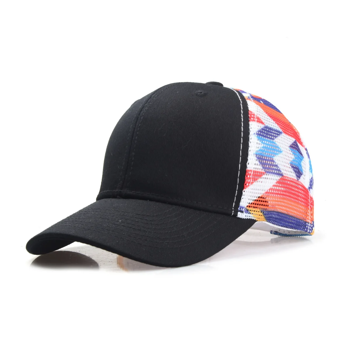 หมวกเบสบอลพิมพ์ลายโลโก้ไล่สี  ตาข่ายเรียบ ป้องกันแสงแดด สำหรับกิจกรรมกลางแจ้ง ไม่เสียรูปทรง