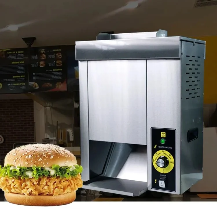 Efficiency Hamburger Toaster Fast Heating Vertical Bread Heater for Hotels Food Shops Temperature Control