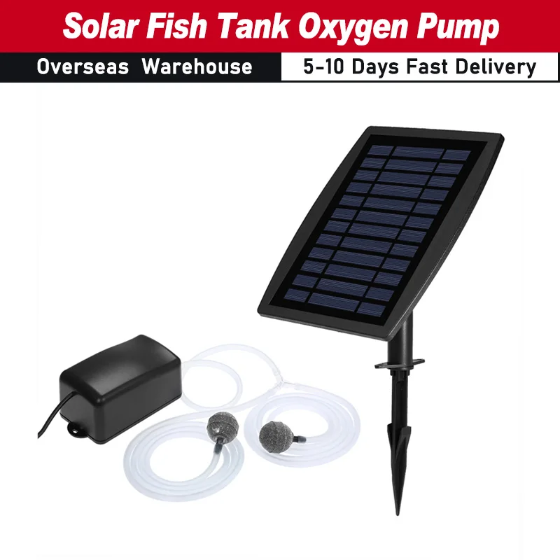 Solar Fish Tank Oxygen Pump Oxygenator Aquarium Oxygen Aerator Pond Aerator Pump Fishing Aerator Aquarium Airpump with Aquarium