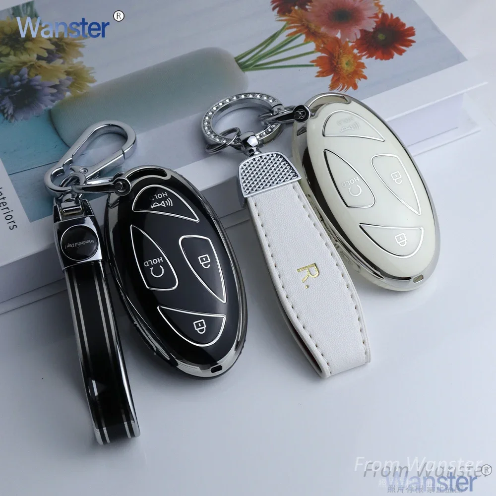 Silver Tpu Car Key Case Cover for Hyundai Ionic 6 Grandeur GN7 Kona Ev 2023 5/7 Bottons Smart Romote Key Fob Cover Accessories