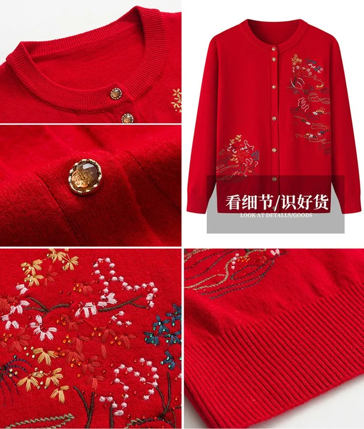 خريف شتاء جديد إمرأة التطريز زهرة سترة موضة واحدة الصدر سترة الإناث سترة مرونة الترفيه بلوزة القمم #6