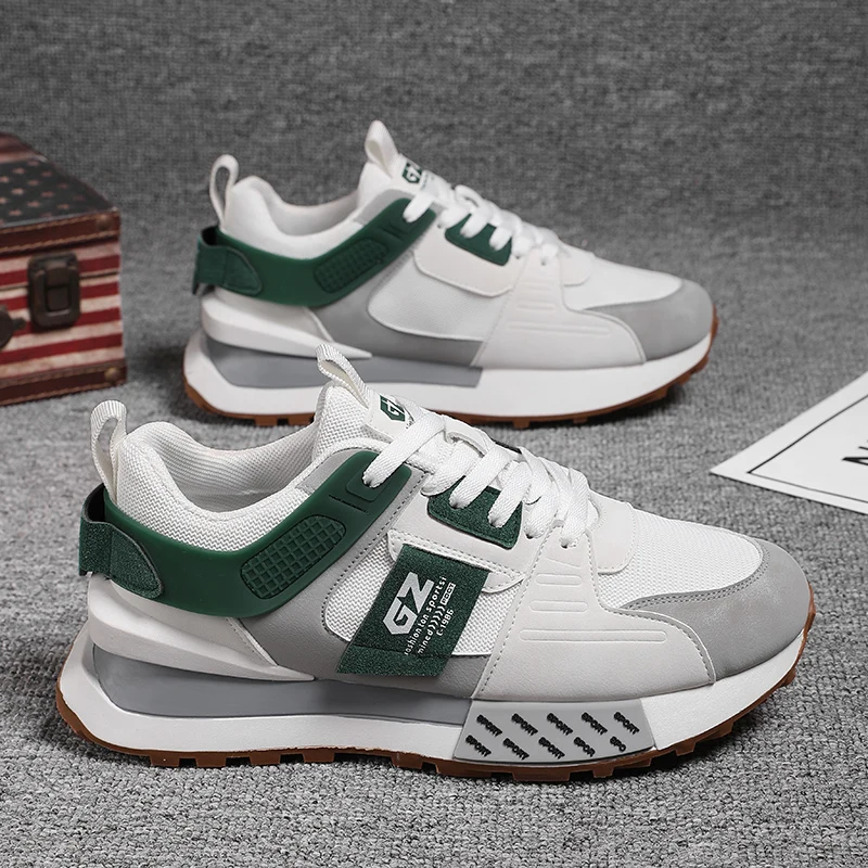 Herren-Freizeitschuhe, modische Sportschuhe, klassische und stilvolle Sneaker mit Schnürung, leicht, bequem und atmungsaktiv. – Detail 7