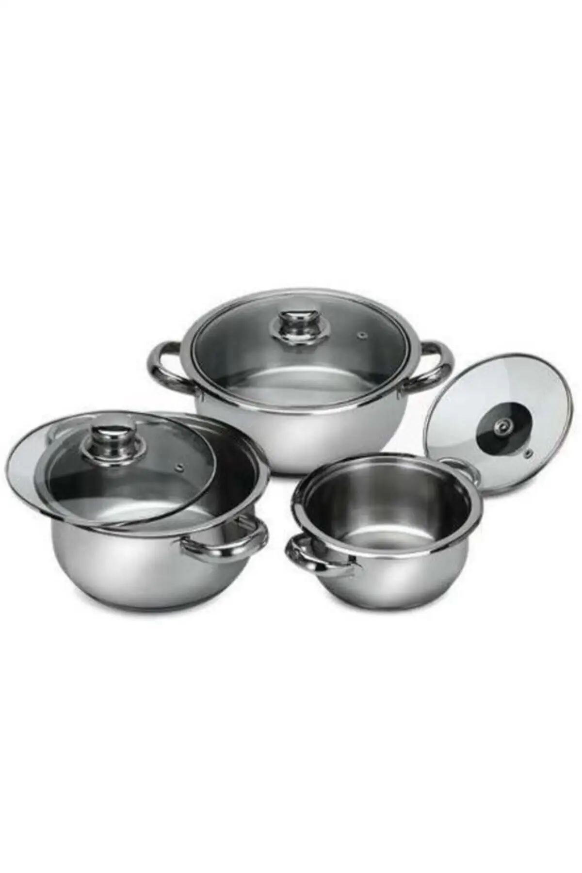 6 Piece Cookware Set Glass Lid non stick cooking pot set free shipping set kitchen high quality cast iron pot cooking appliances