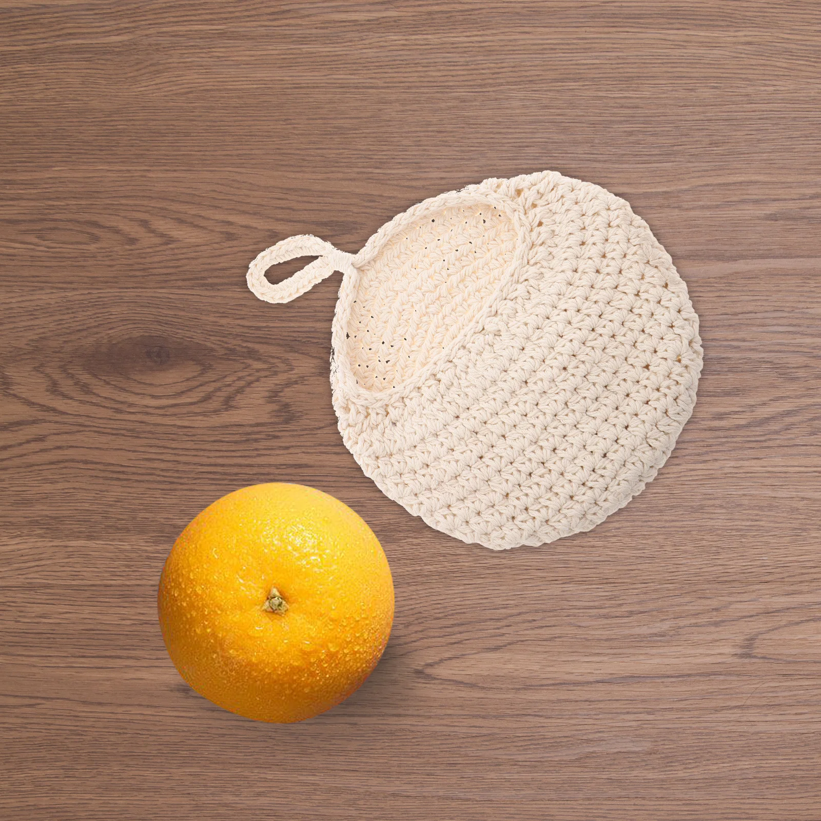 

2Pcs Cotton Rope Woven Wall Hanging Basket Kitchen Storage Net Fruit Hammock Handwoven Decorative Macrame Organizer Net