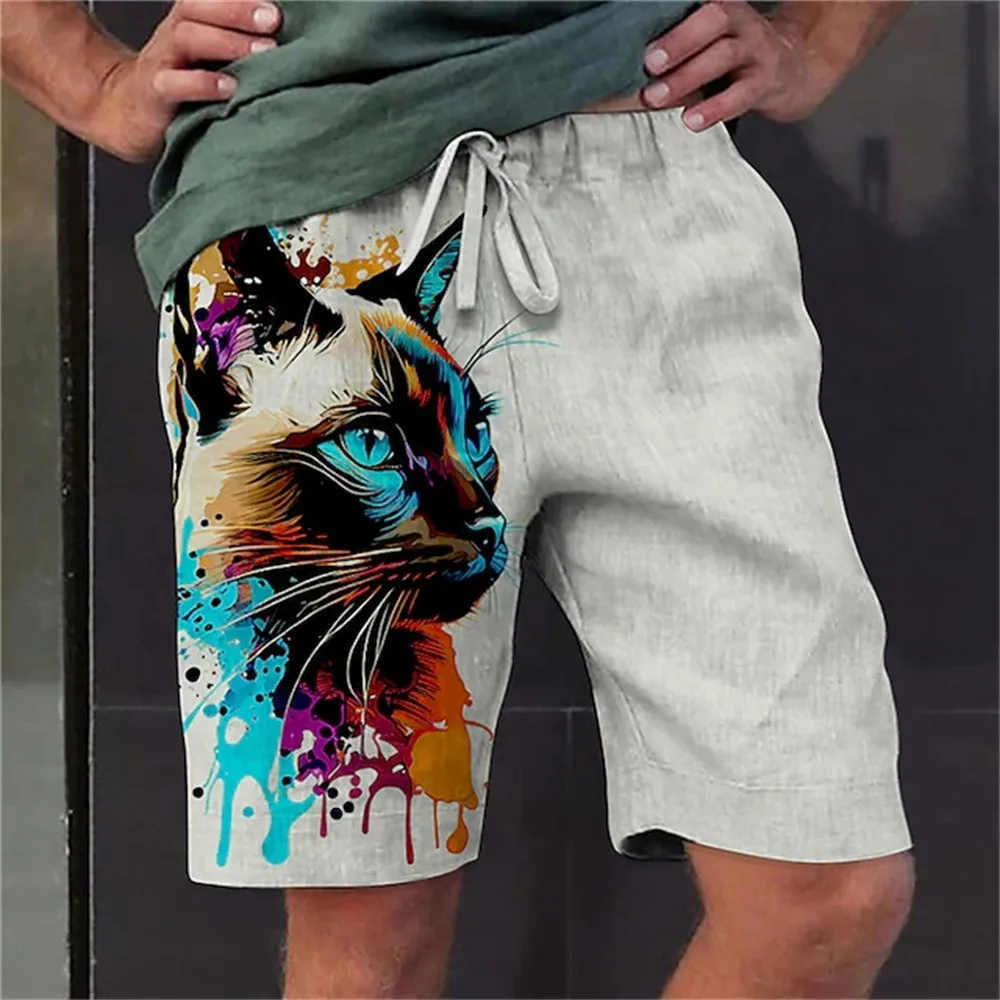 2024 New Summer Men\'s Casual Shorts Micro Stretch Swimming Shorts Drawstring Elastic Band Quick Dry Beach Sports Shorts Hawaii