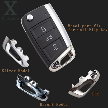 Xinyuexin Auto Metal Key Part with R LOGO dla Vw Golf 7 dla Vw MK7 dla Skoda Octavia A7 dla Seat Remote Flip Car Remote Key